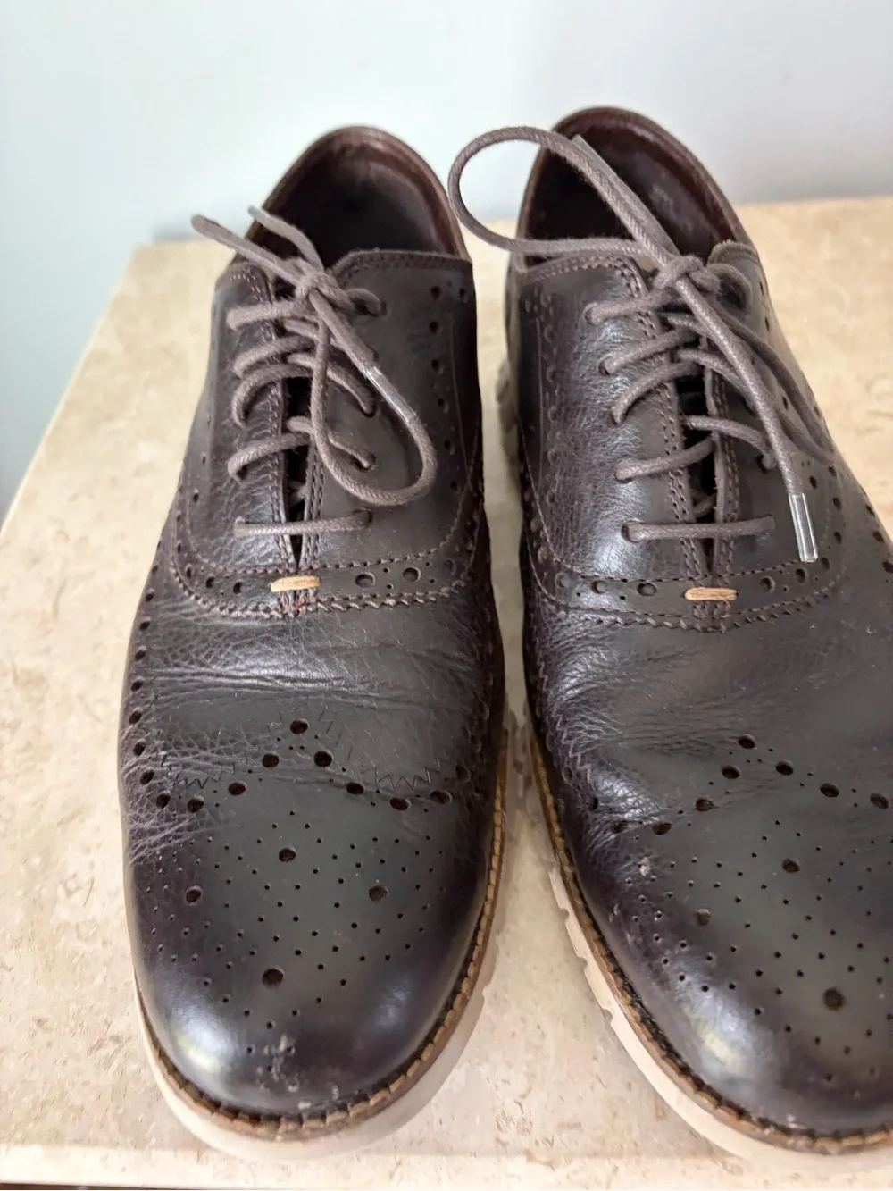 Cole Haan ZeroGrand Wingtip Oxfords Dress Shoes Men’s Size 11 Java Brown Leather